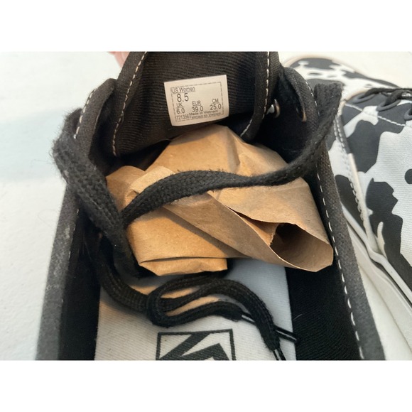 Vans Authentic Cow Print Black White Low Top Sneakers Womens 8.5 721356 - Picture 5 of 8